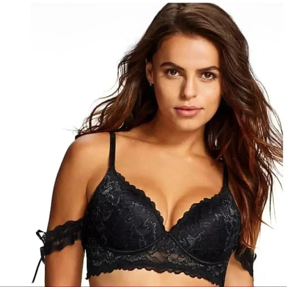 Frederick’s of Hollywood x Dyanne Dion Lace Longline Bra 32D NWT